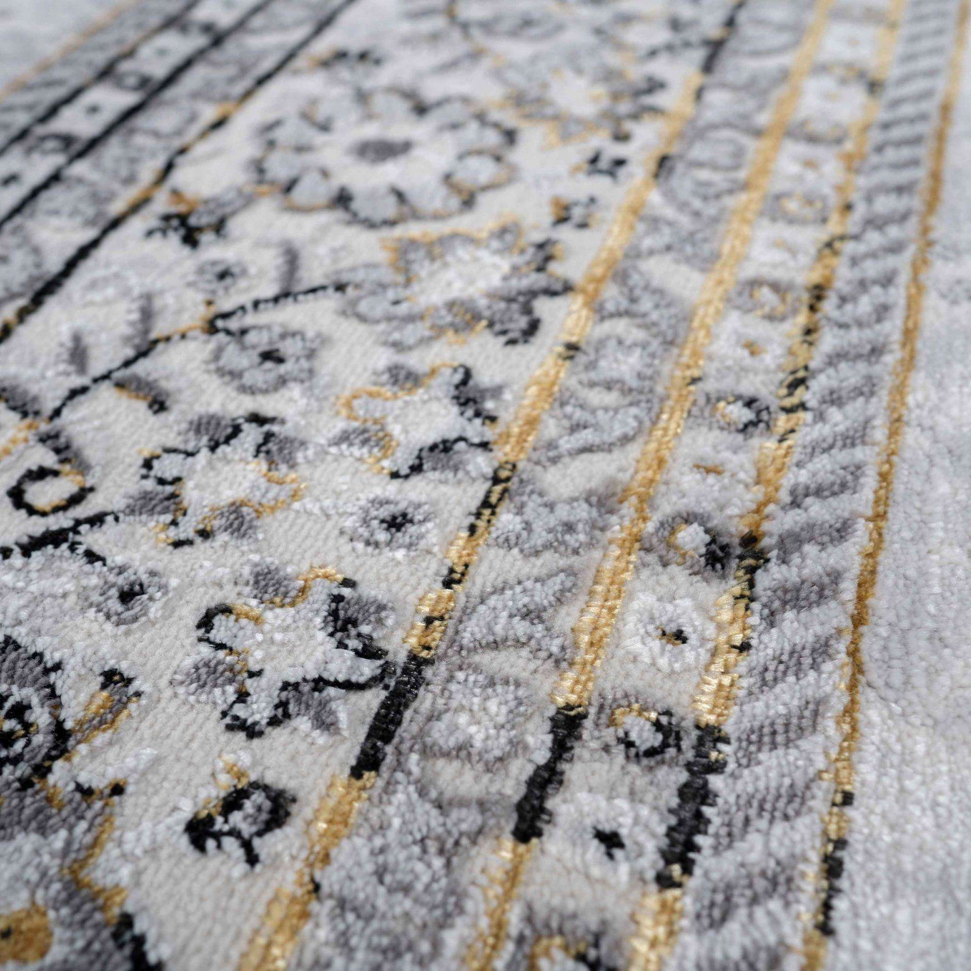 Gold Traditional Distressed Large Dining Table Rugs