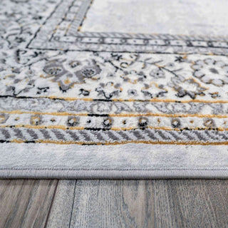 Gold Traditional Distressed Large Dining Table Rugs