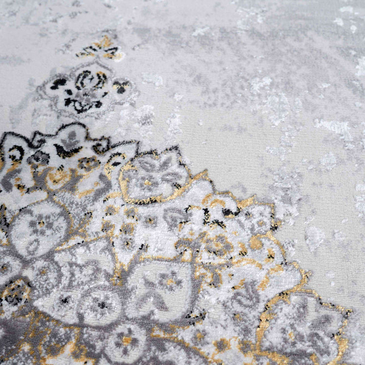 Gold Traditional Distressed Large Dining Table Rugs