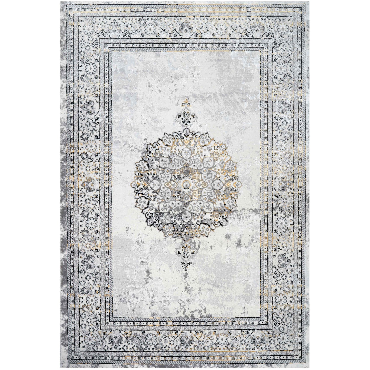 Gold Traditional Distressed Large Dining Table Rugs