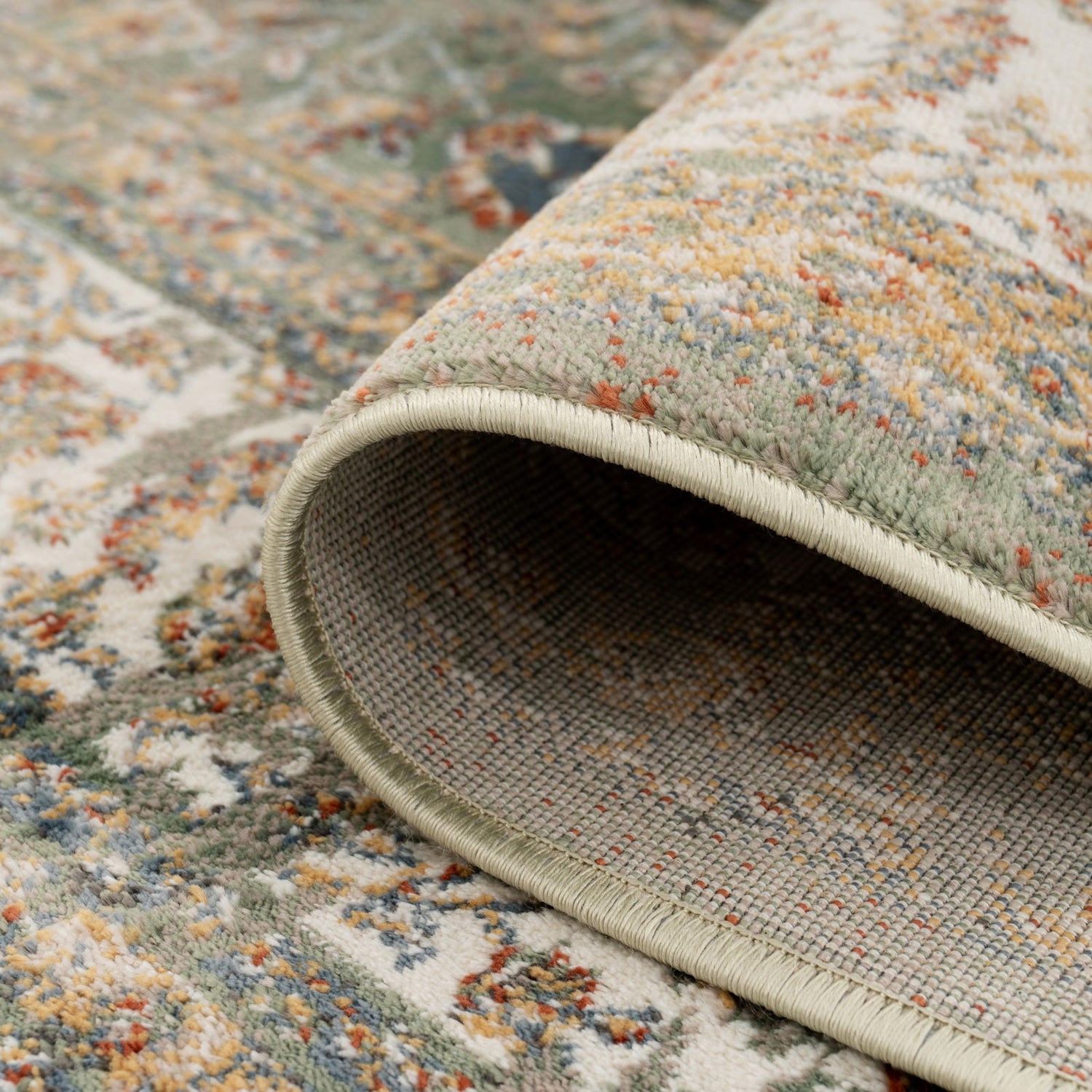 Sage Green Classical Rug - Basila | Living Room Rugs | Kukoon Rugs Online