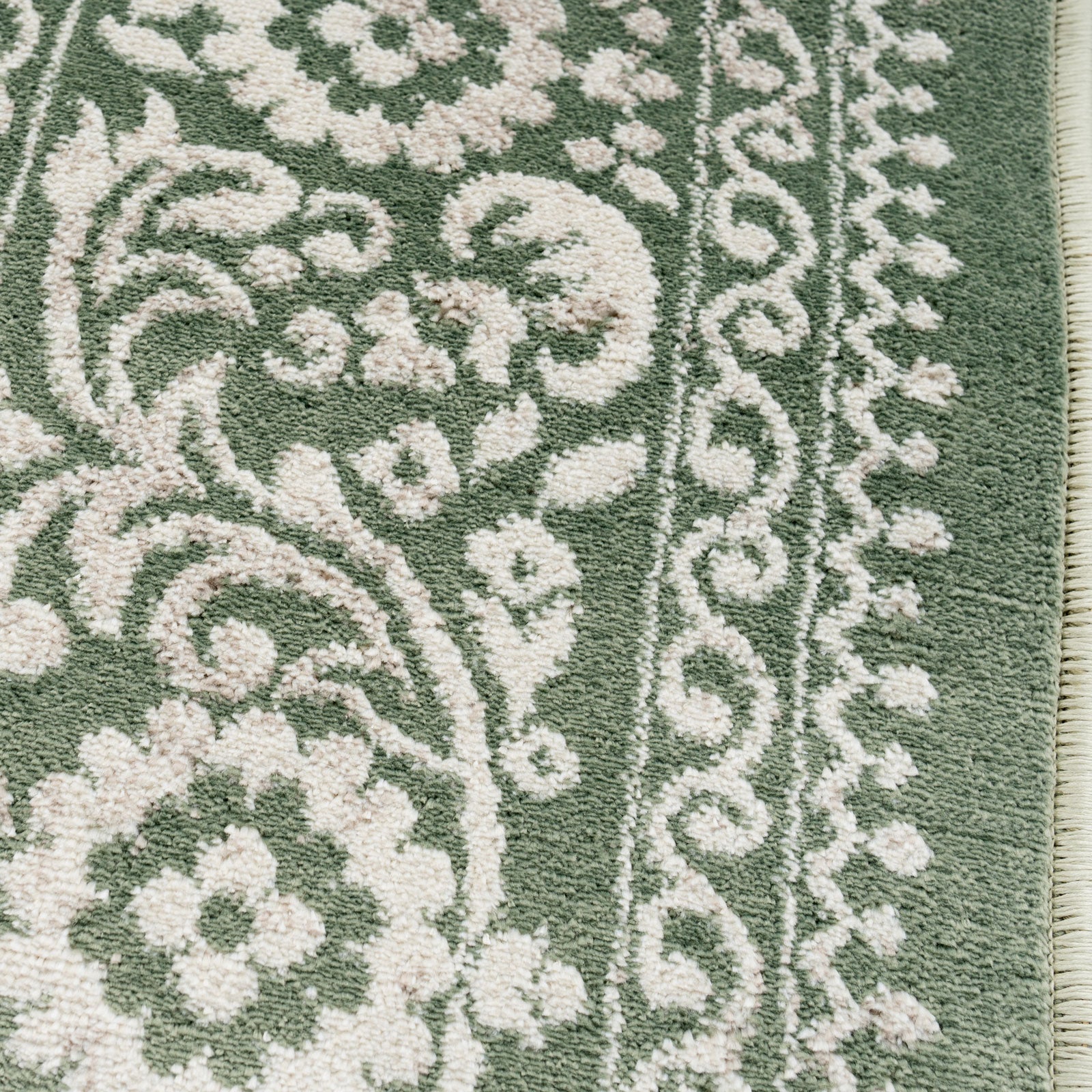 Green Ornate Medallion Rug - Jamila