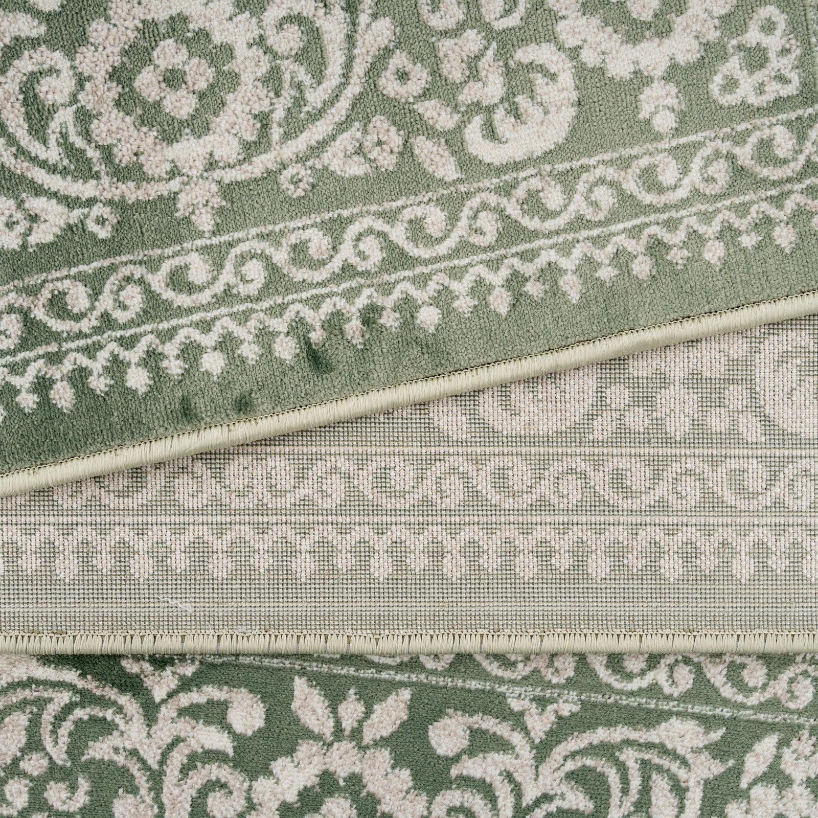 Green Ornate Medallion Rug - Jamila