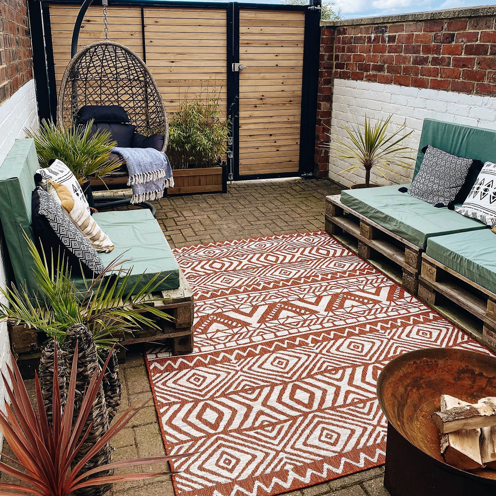 Dark Terra Flatweave Indoor Outdoor Rug - Ruskin