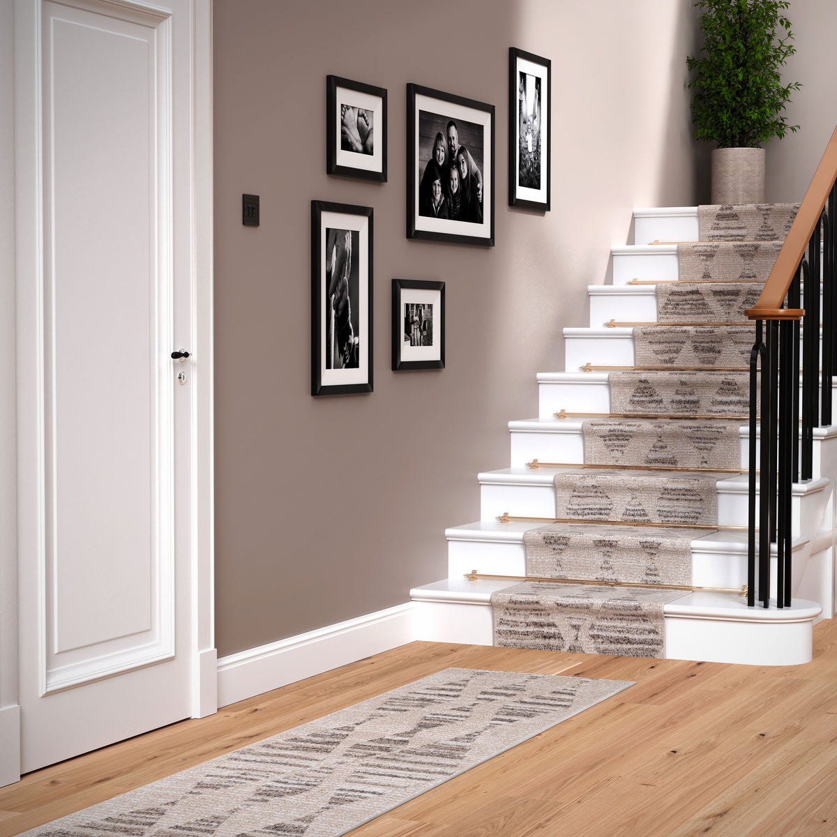 Neutral Diamond Pattern Area Rug - Lucas