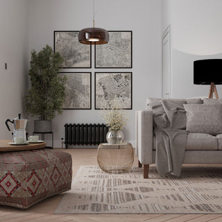 Neutral Diamond Pattern Area Rug - Lucas