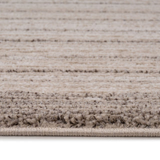 Beige Linear Bordered Runner Rug