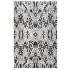 Soft Grey Ikat Living Room Rug