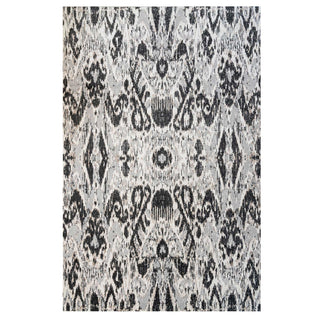 Soft Grey Ikat Living Room Rug