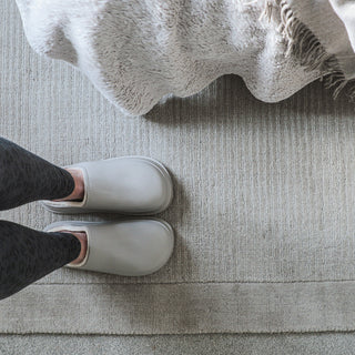 Grey Bordered Wool Rug - Olann Grey