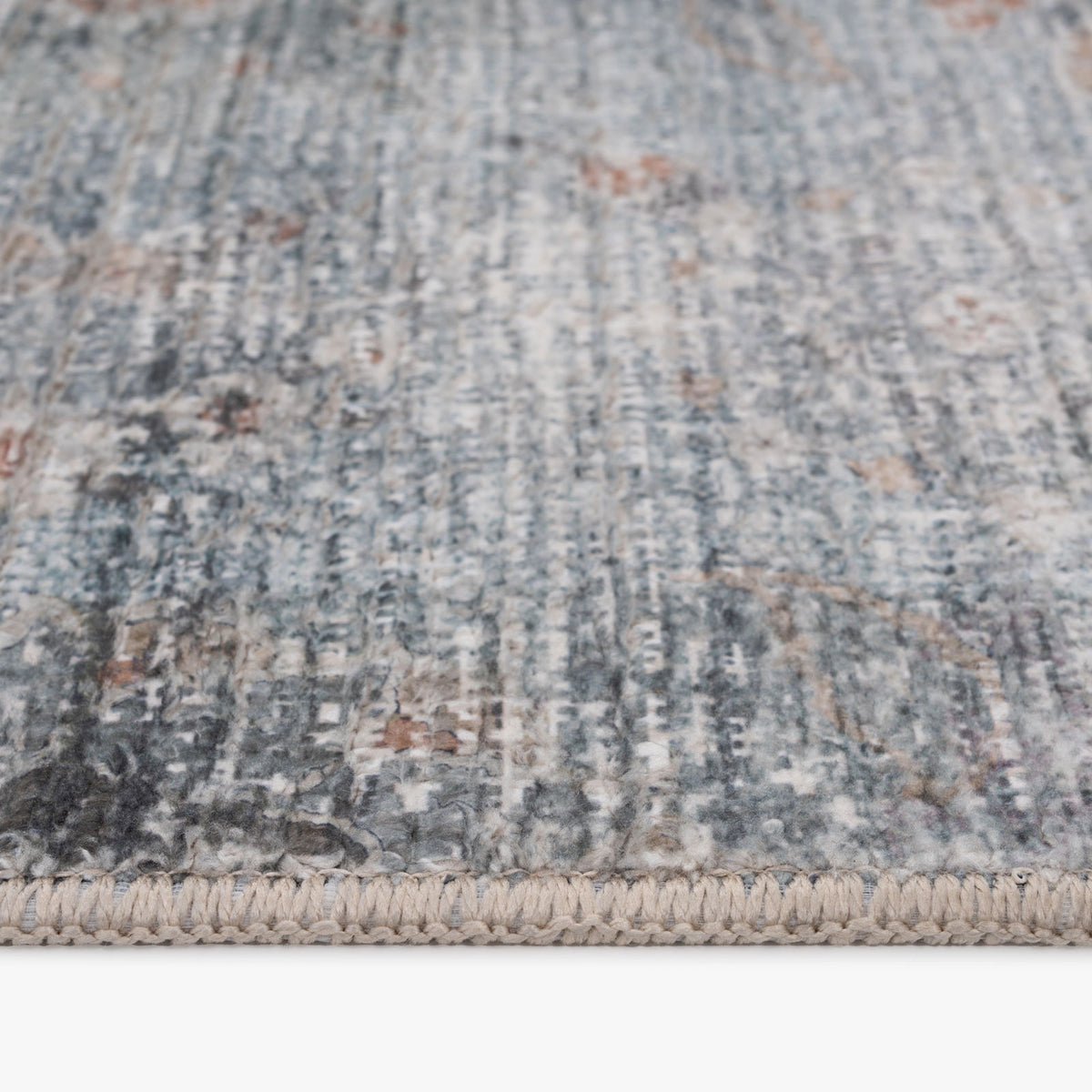 Vintage Blue Terra Floral Rug - Atticus