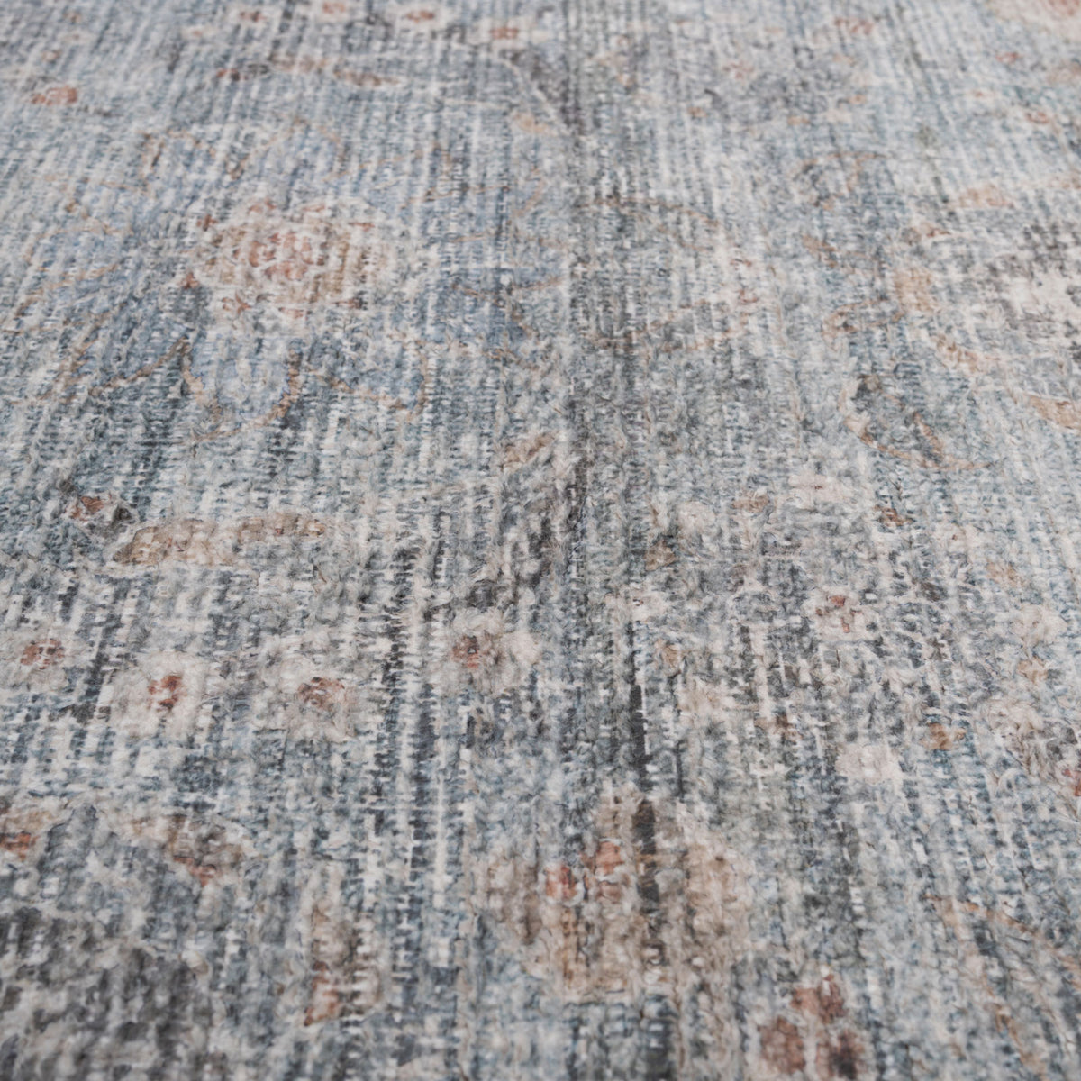 Vintage Blue Terra Floral Rug - Atticus