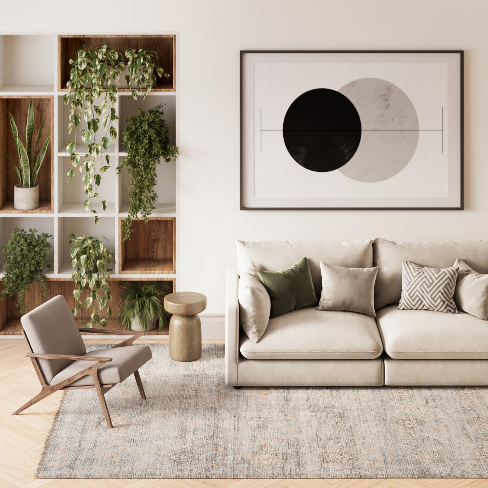 Vintage Blue Terra Floral Rug - Atticus