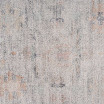 Vintage Multicolour Round Floral Rug - Audrey