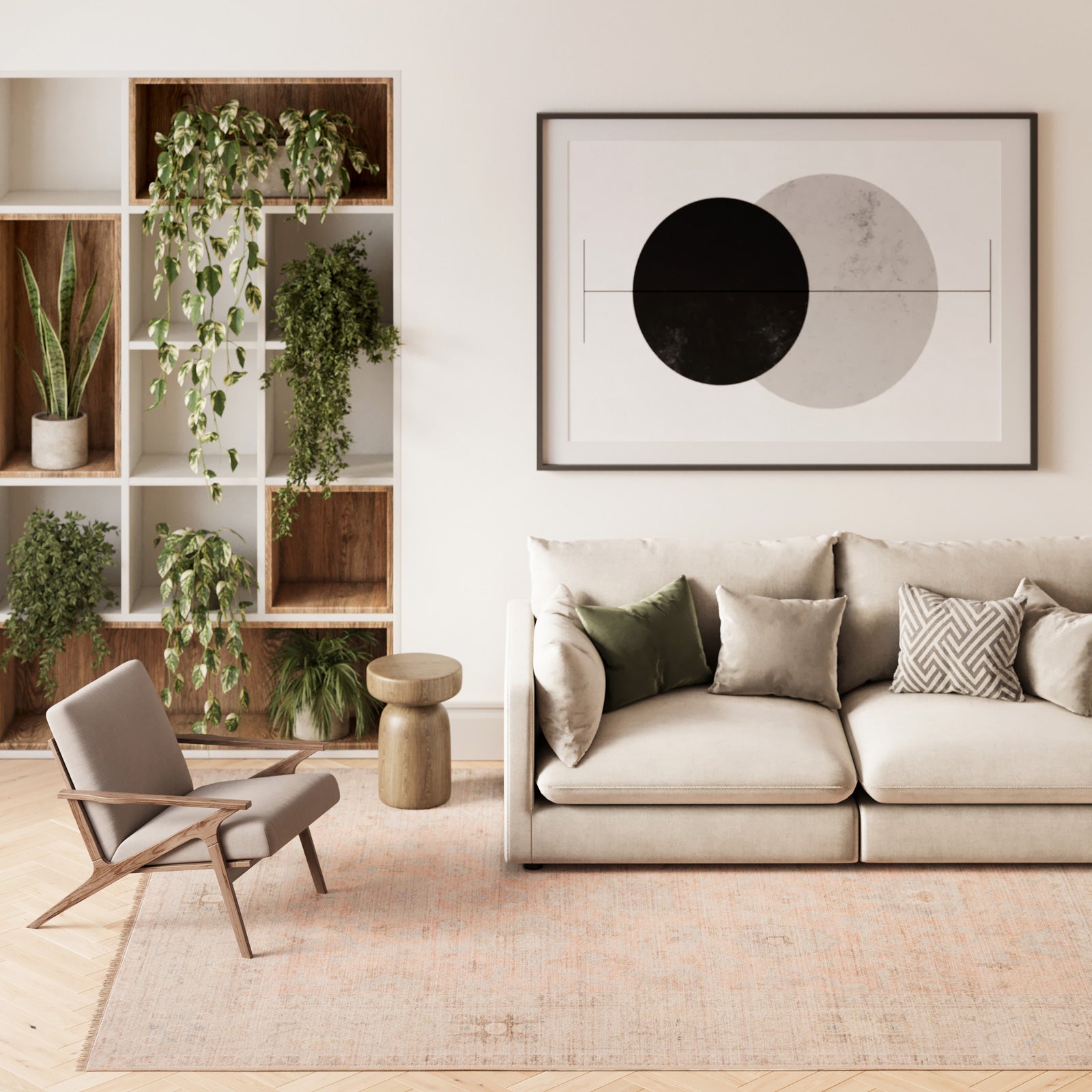 Vintage Coral Pink Chic Rug - Clara