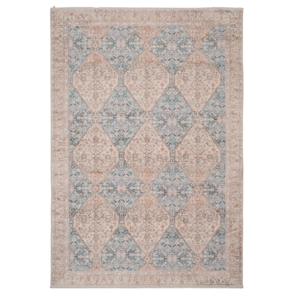Vintage Blue Diamond Rug - Genevieve