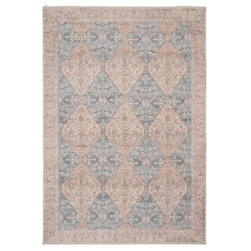 Vintage Blue Diamond Rug - Genevieve