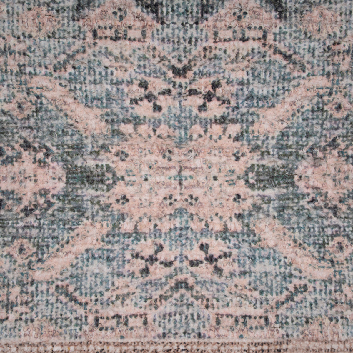 Vintage Blue Diamond Rug - Genevieve