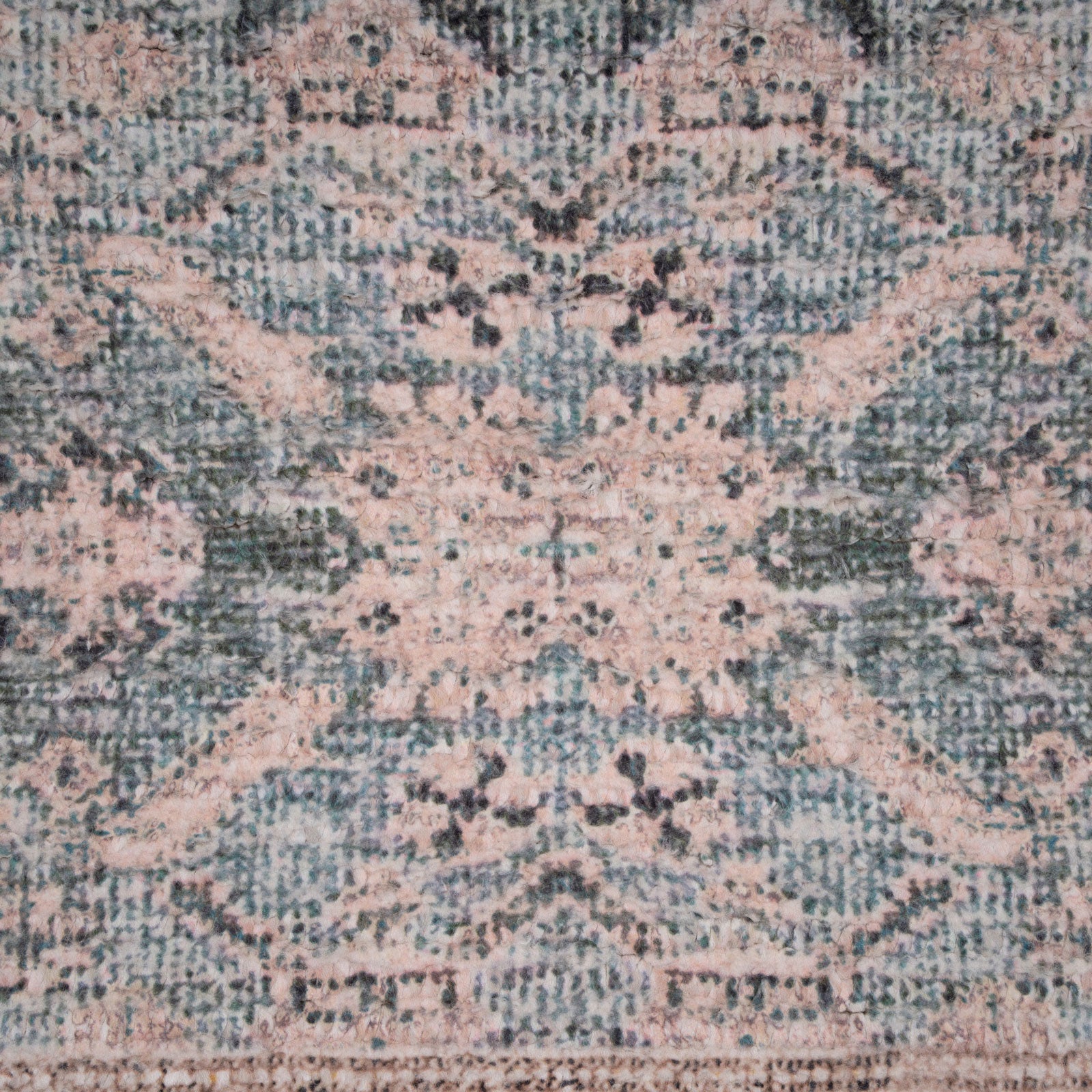 Vintage Blue Diamond Rug - Genevieve