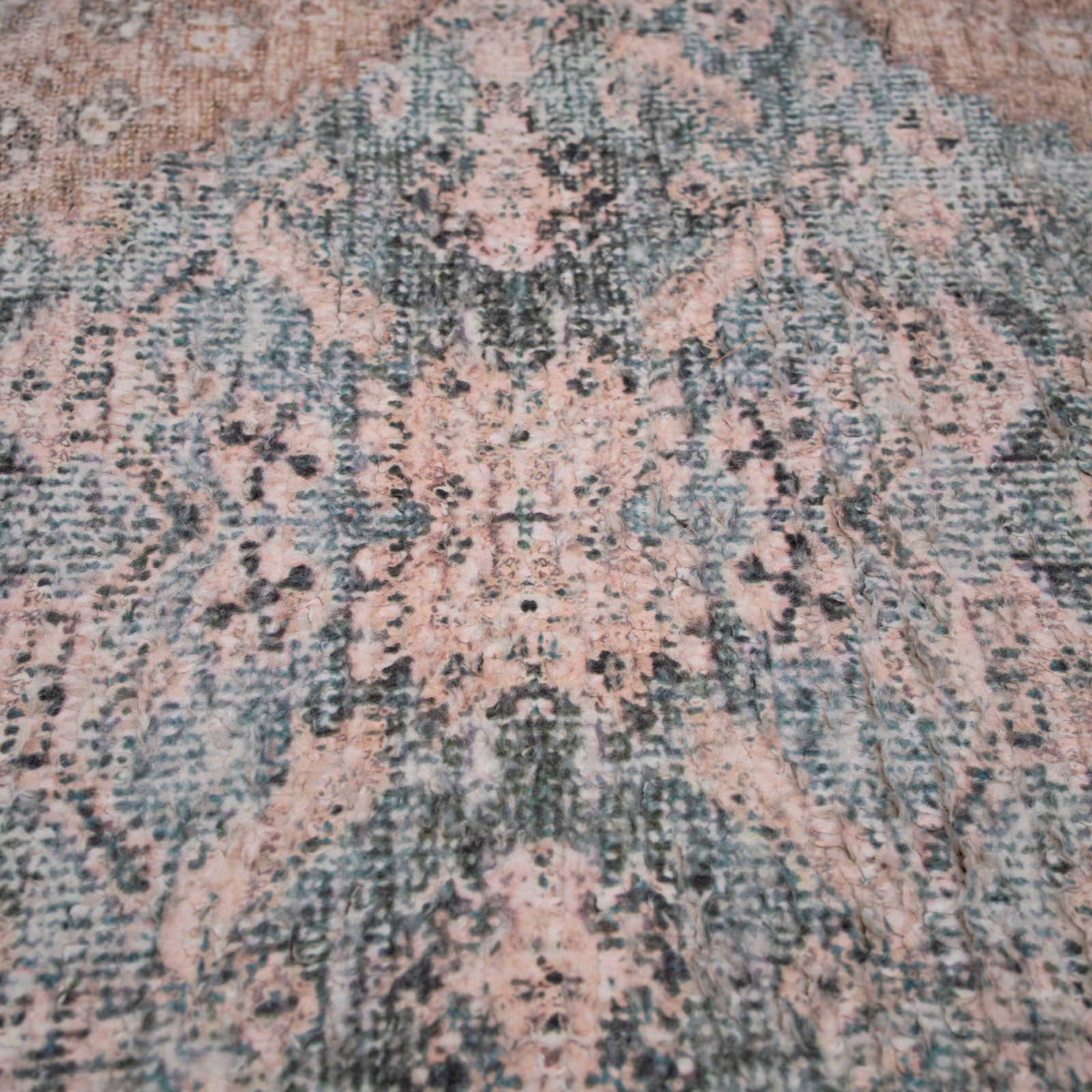 Vintage Blue Diamond Rug - Genevieve