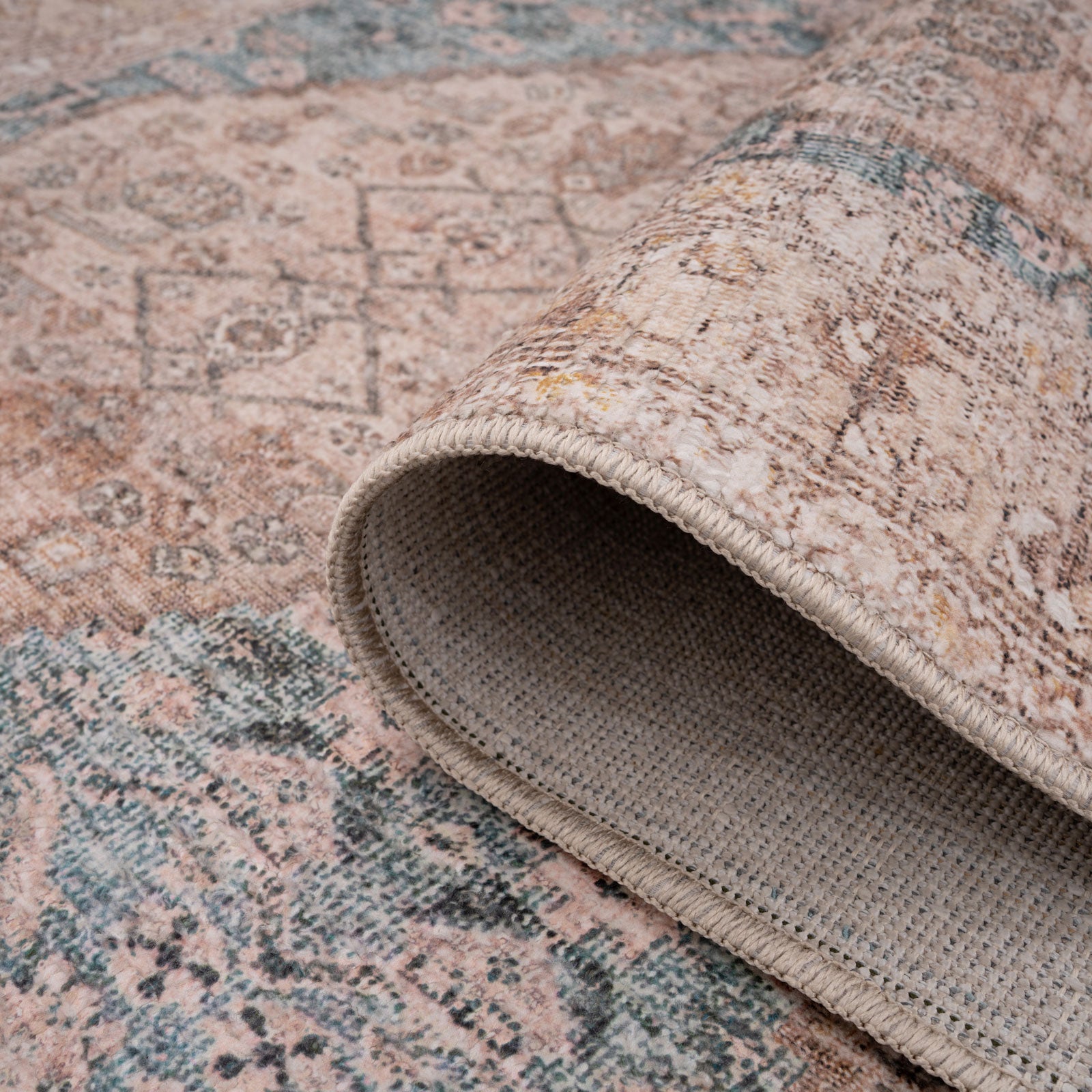 Vintage Blue Diamond Rug - Genevieve