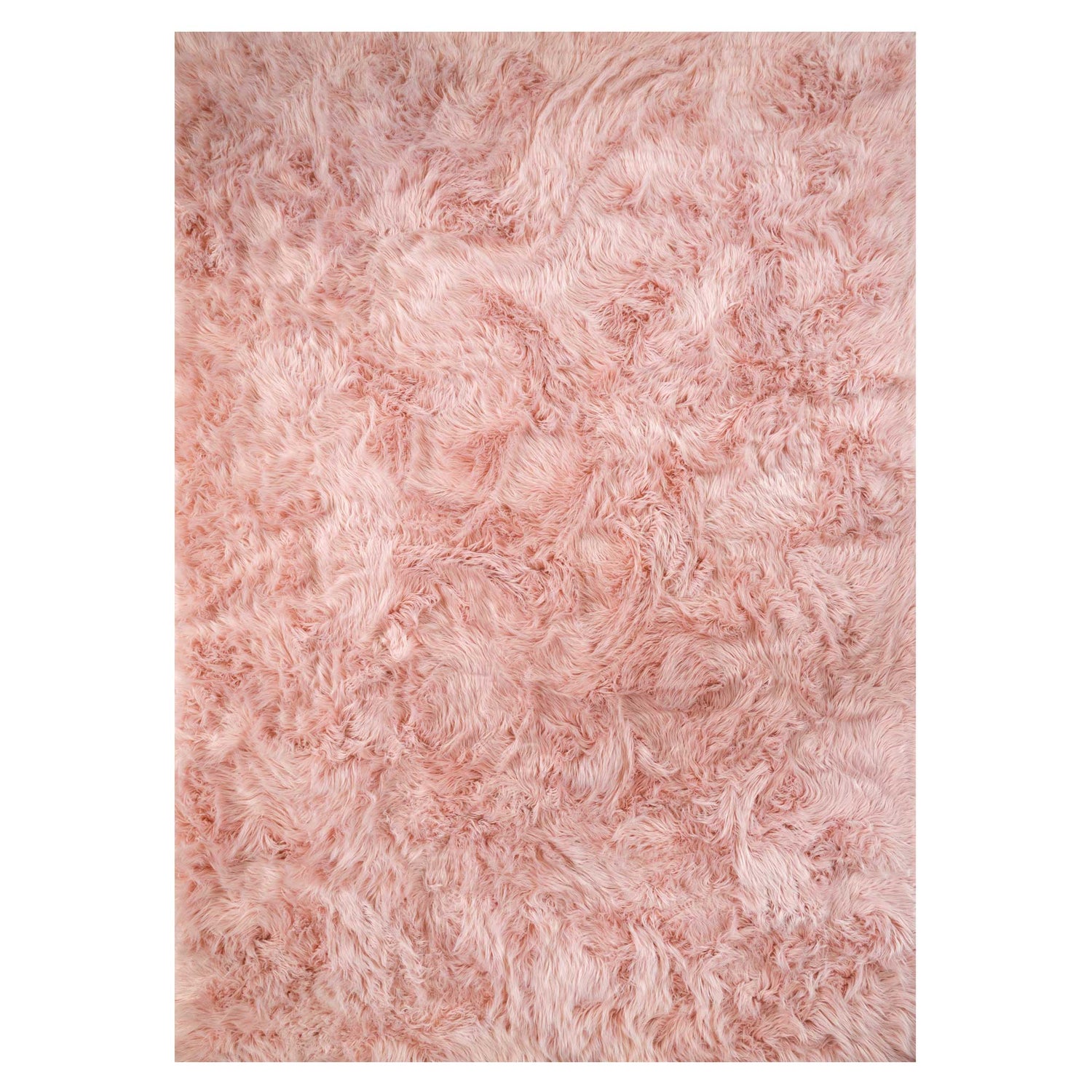 Blush Pink Nursery Faux Fur Sheepskin Round Rug