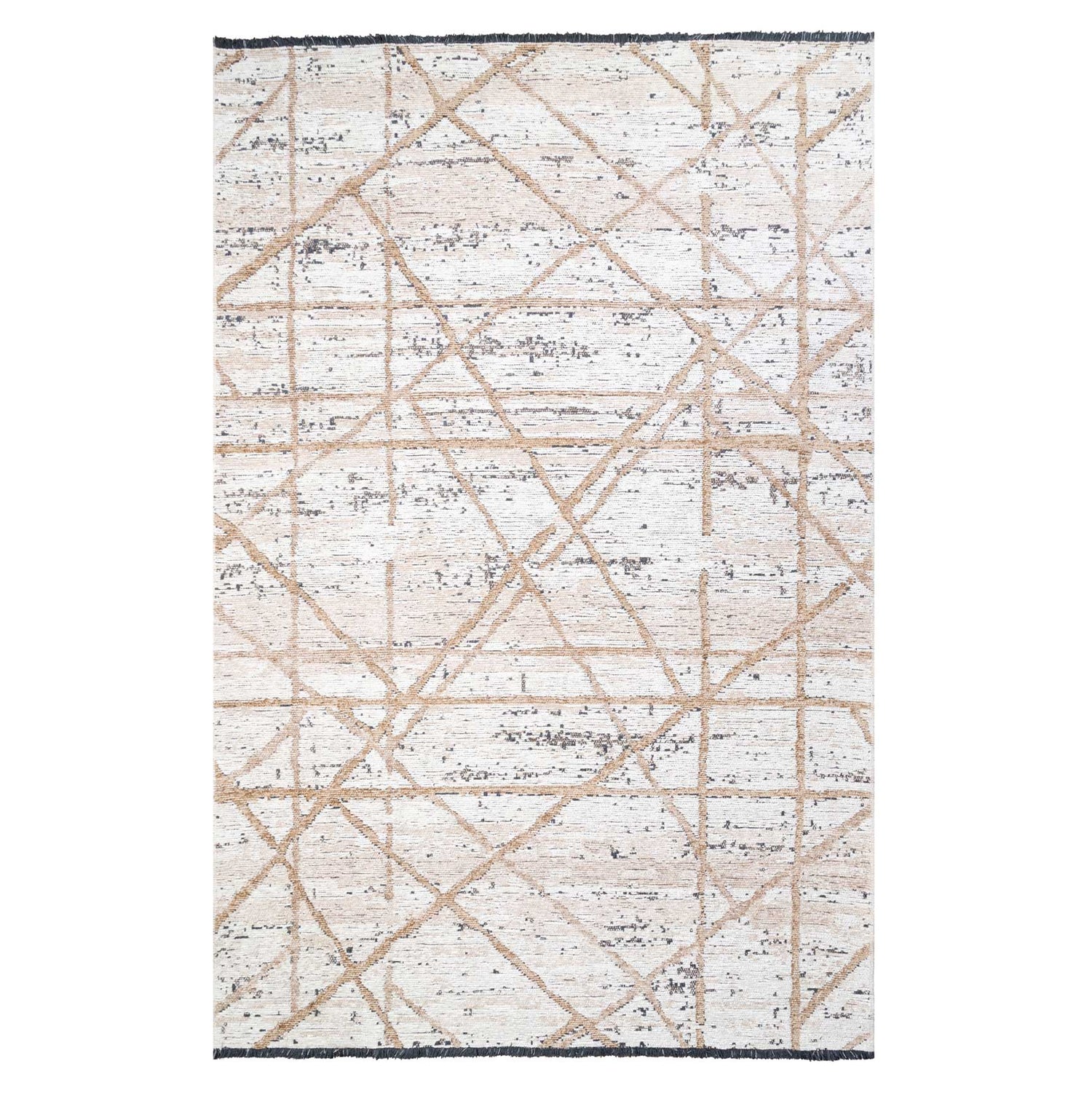 Reversible Distressed Light Brown Area Rug