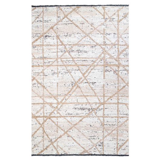 Reversible Distressed Light Brown Area Rug