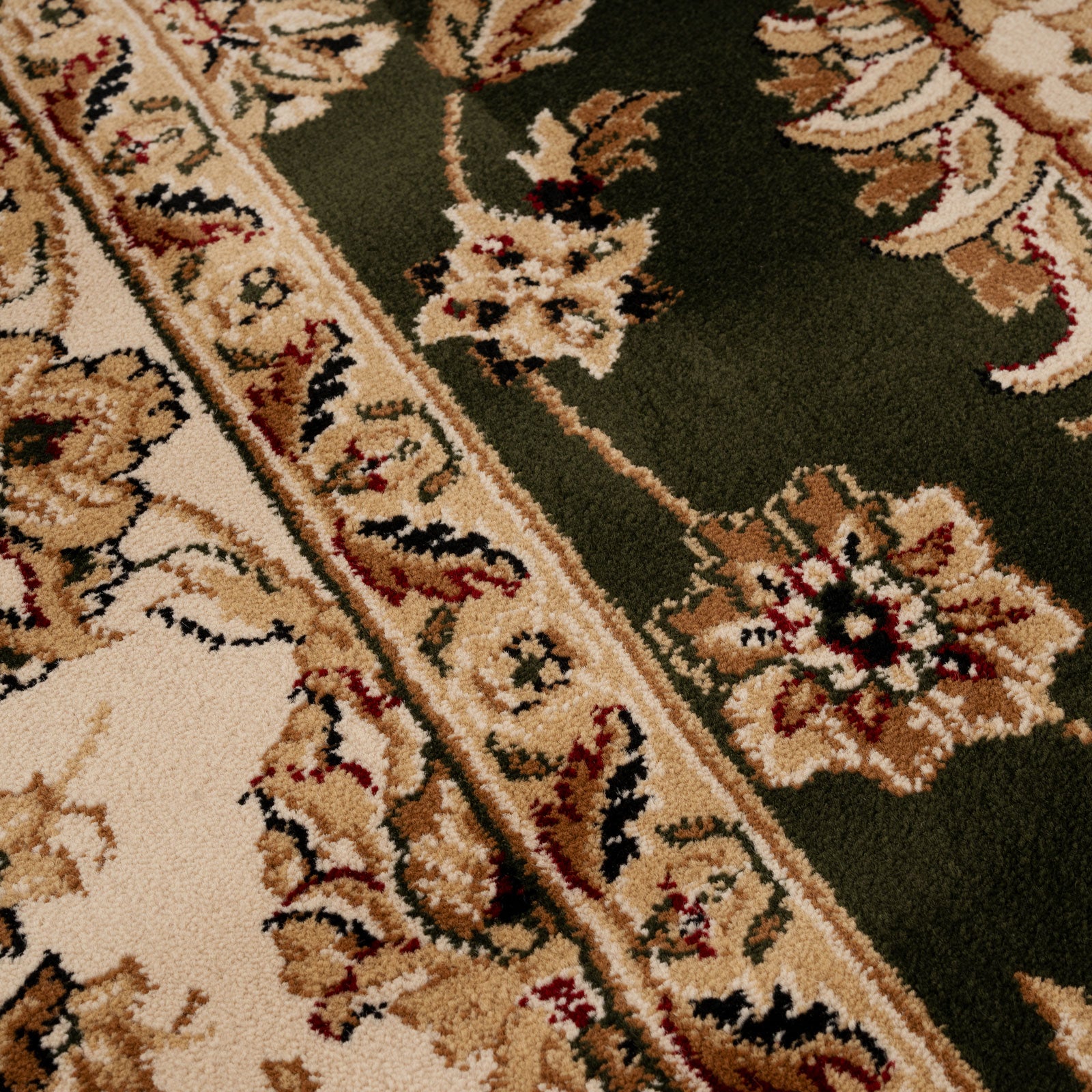 Traditional Green Floral Rug - Koa