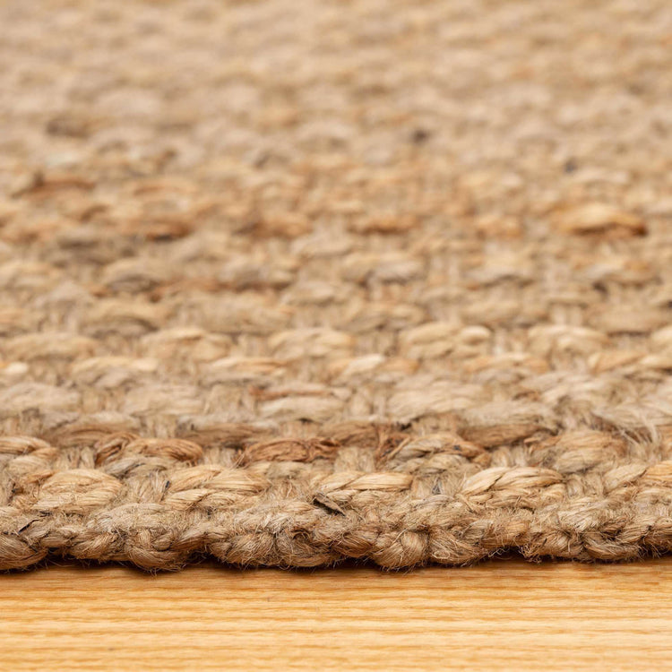 Natural Rustic Brown Bound Jute Hallway Runner  Rug