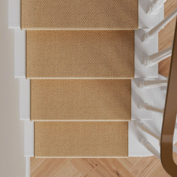 Light Jute Chevron Stair Carpet Runner