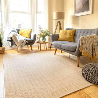 Natural Border Rustic Jute Area Rug