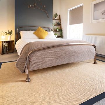 Navy Border Jute Rug - Juliette Navy