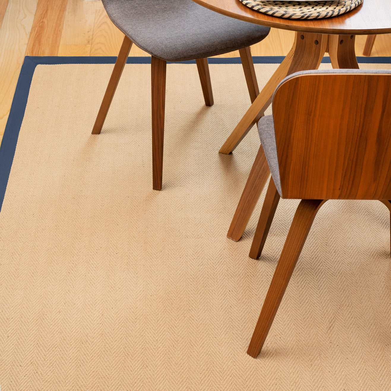 Navy Border Jute Rug - Juliette Navy