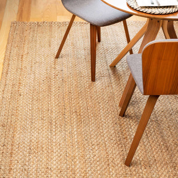 Natural Rustic Brown Bound Jute Rug