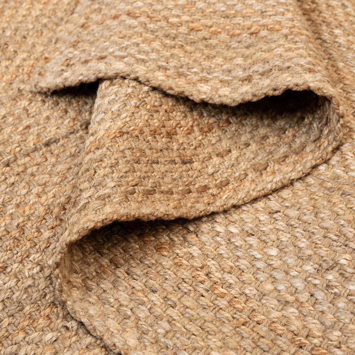 Natural Rustic Brown Bound Jute Rug