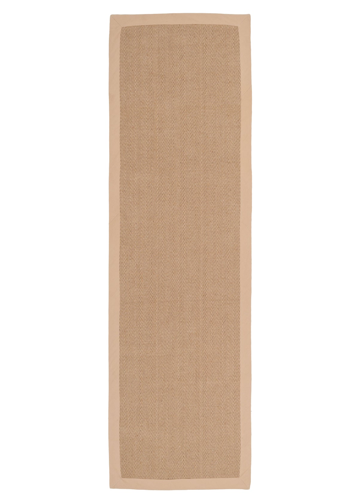 Beige Cotton Border Natural Jute Area Runner Rug