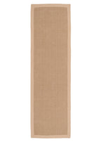 Beige woven rug on a white background