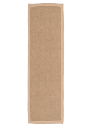 Beige Cotton Border Natural Jute Area Runner Rug