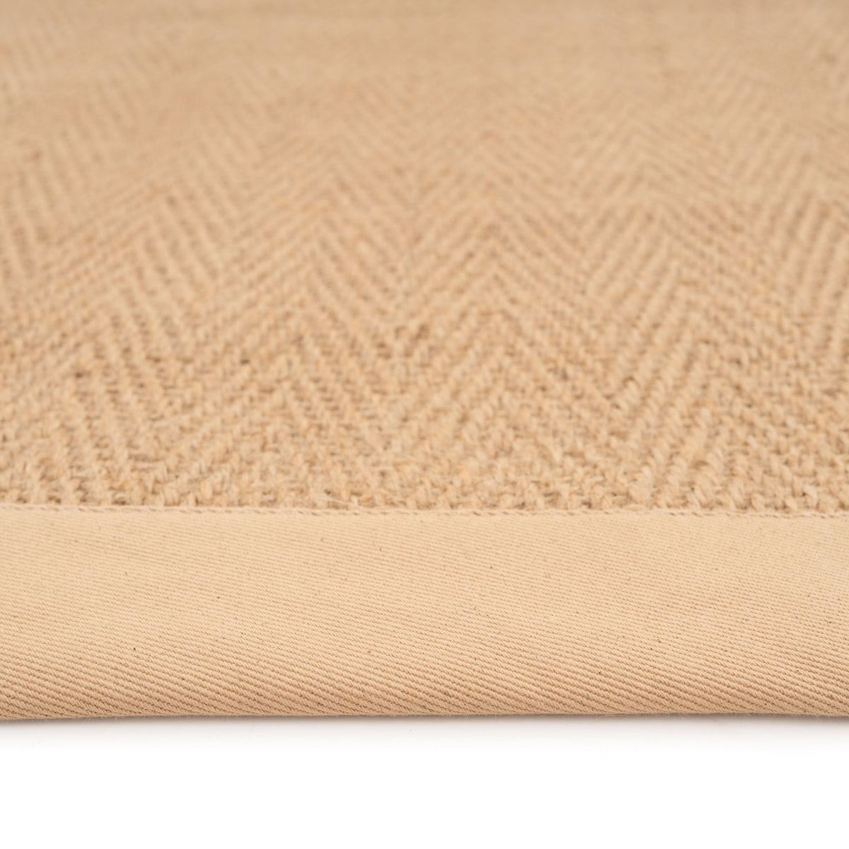 Beige Cotton Border Natural Jute Area Rug