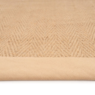 Beige Cotton Border Natural Jute Area Rug