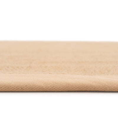 Beige Cotton Border Natural Jute Area Runner Rug