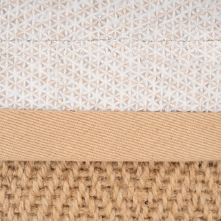 Beige Cotton Border Natural Jute Area Runner Rug