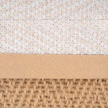 Beige Cotton Border Natural Jute Area Runner Rug