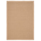 Beige Cotton Border Natural Jute Area Rug