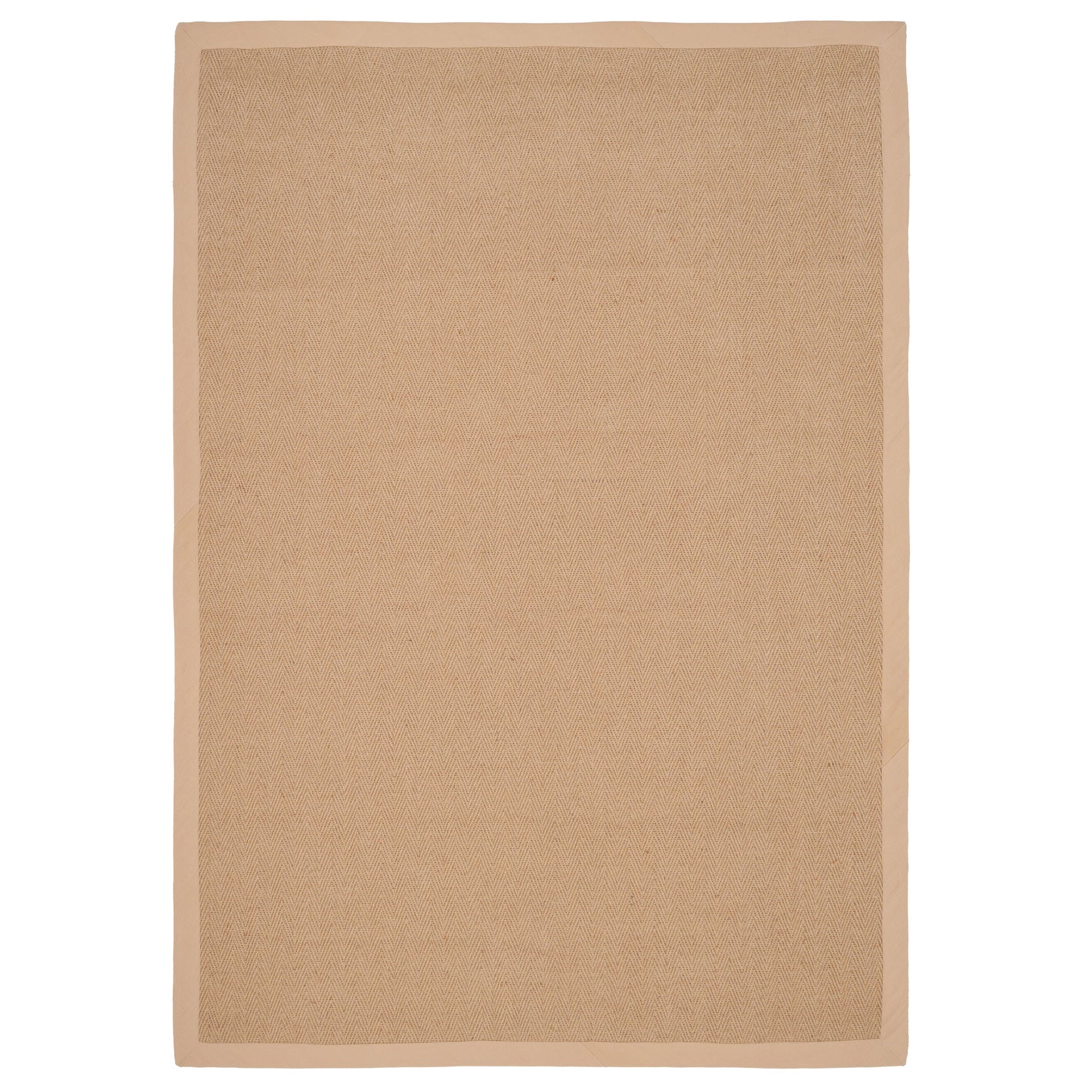 Beige Cotton Border Natural Jute Area Rug