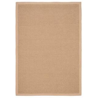 Beige Cotton Border Natural Jute Area Rug