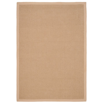 Beige Cotton Border Natural Jute Area Rug