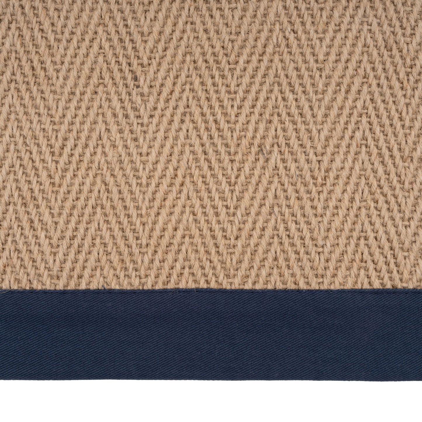 Navy Border Jute Runner Rug - Juliette Navy