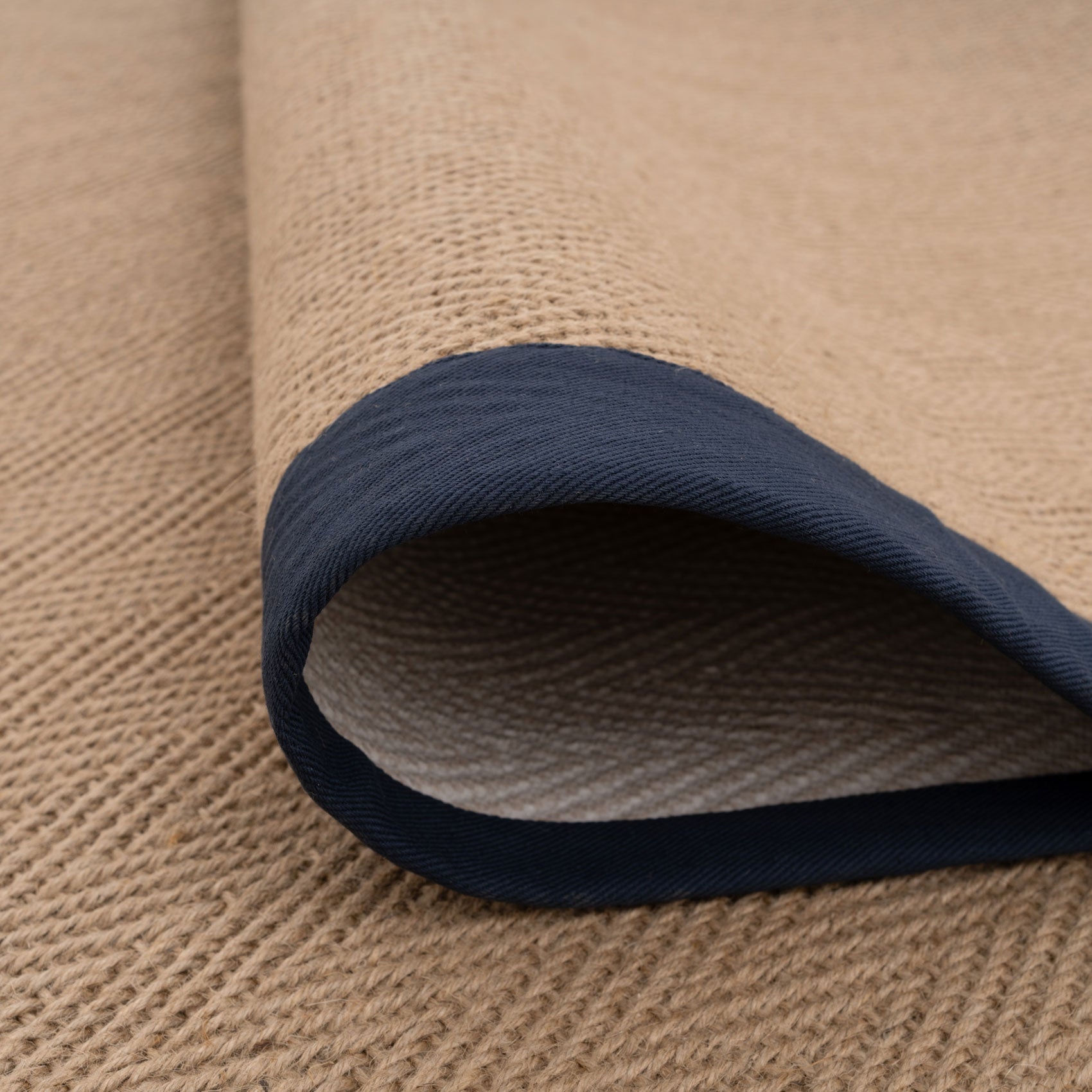 Bound Rug Navy Border Jute Rug - Juliette Navy | Living Room Rugs | Kukoon Rugs ...